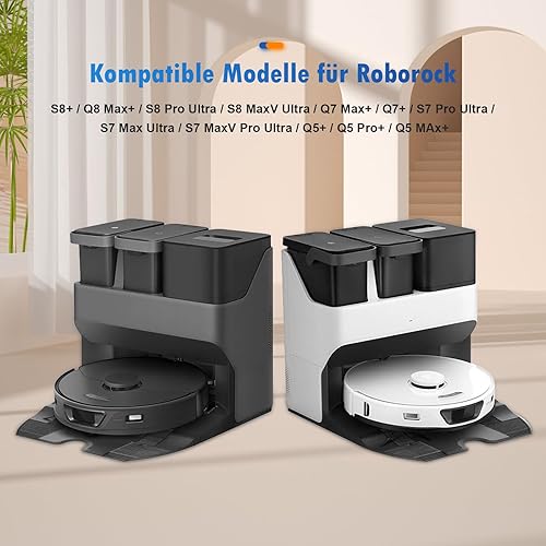 Lot de 4 sacs d'aspirateur réutilisables pour Roborock S8+ / Q8 Max+ / S8 Pro Ultra / S8 MaxV Ultra / Q7 Max+ / S7 Max Ultra / S7 MaxV Pro Ultra / Q5 Pro+ / Q5 MAx+ avec 6 blocs parfumés - Nail Gallerys