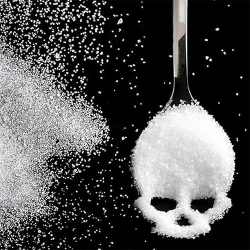 Lot de 6 cuillères à sucre en acier inoxydable 304 avec tête de mort noir - Nail Gallerys