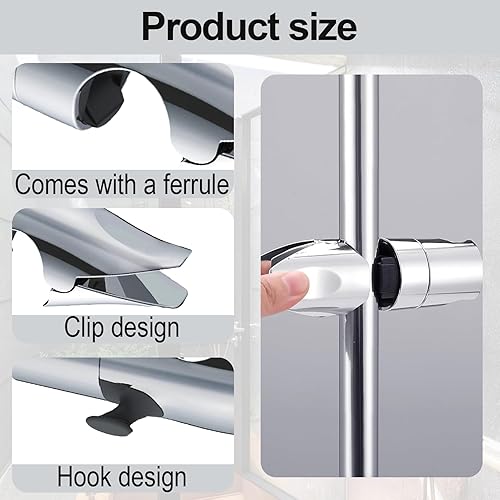 Support de Pommeau de Douche Sans Perçage - Support de Pommeau de Douche pour Barres de Douche de 18 à 25 mm - Réglable - Pivotant à 360° Support Pommeau Douche - Nail Gallerys