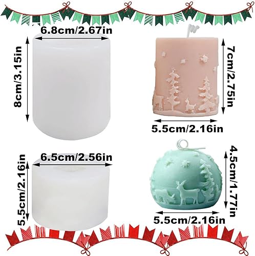 Junhui 2 Pièces Moule Bougie Silicone en Forme de Noël, 3D Moule à Bougies, Noël Moules en Silicone pour La Décoration de La Maison, DIY Bougies d'Aromathérapie - Nail Gallerys