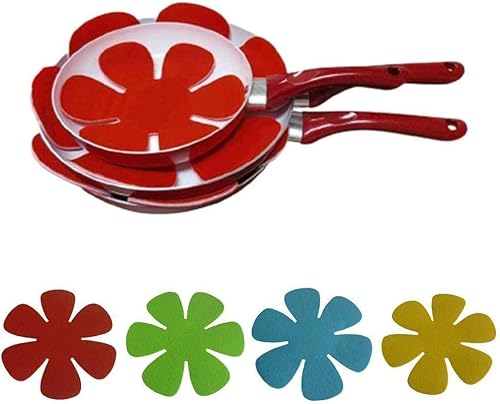 WAITLOVER Lot de 4 protections de casseroles et poêles pour éviter les rayures - Surface séparée E7k2 pour protéger les ustensiles de cuisine - Nail Gallerys