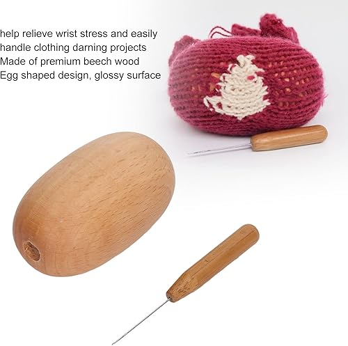 Œuf à Repriser, Œuf à Repriser pour Chaussettes, Outils de Couture en Forme D'œuf à Repriser en Bois Patch de Trou de Vêtements Outil de Tricot Bricolage avec Aiguille, pour - Nail Gallerys
