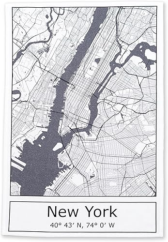 Moin Socks New York : torchon / torchon de cuisine avec carte ou plan de la ville de New York - Nail Gallerys