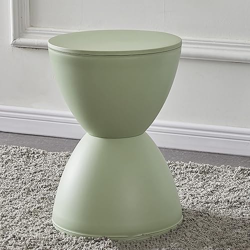 MOTUZP Tabouret Rond en Plastique, Tabouret D'appoint Moderne en Sablier, Table D'appoint Moderne, Utilisation Intérieure et Extérieure, Tabouret de Mode pour Salon, Chambre à Coucher, - Nail Gallerys