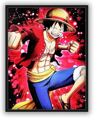 KUSTOM ART Poster mural décoratif série Manga et Anime One Piece Monkey D. Luffy Rufy Chapeau de paille imprimé artistique sur papier couché 40 x 30 cm sans cadre - Nail Gallerys