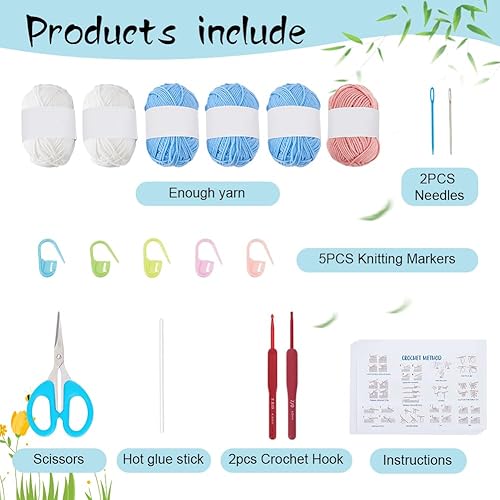 ORIGACH Kit de sac au crochet pour adultes débutants, magnifique sac carré pour grand-mère, ensemble de sac à bandoulière facile au crochet avec tutoriel vidéo étape par étape, instructions, fil, - Nail Gallerys