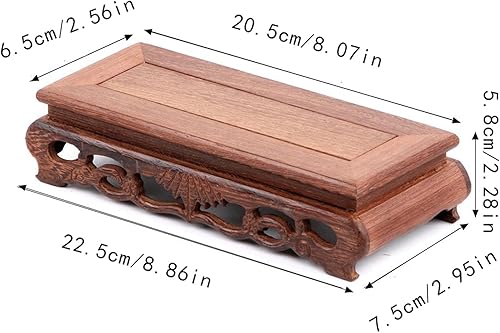 YQINQIN83B Base de Vase Présentoir en Bois Chinois de Meubles orientaux, Socle en Bois de Forme rectangulaire avec Objets artisanaux sculptés Socle d'affichage(M) - Nail Gallerys