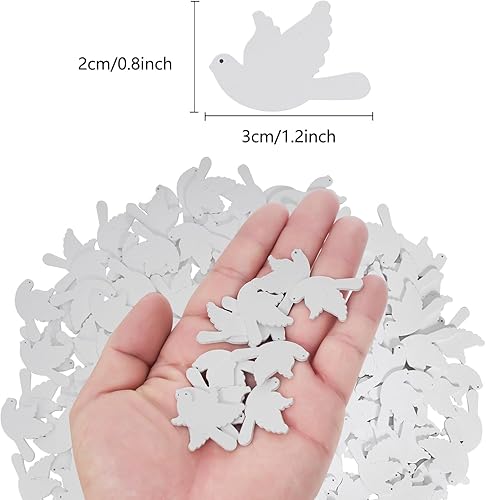 DLUSZERT Lot de 200 disques en bois blanc pour baptême, communion, colombe en bois naturel pour bricolage, décoration de table pour confirmation, mariage, décoration de dispersion, bricolage, 30 x 20 - Nail Gallerys