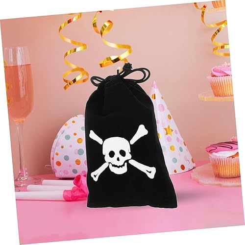 PRETYZOOM Lot De 8 Petits En Toile De Jute Avec Cordon De Serrage Motif Tête De Mort Pour Décorations De Fête Pirate - Nail Gallerys