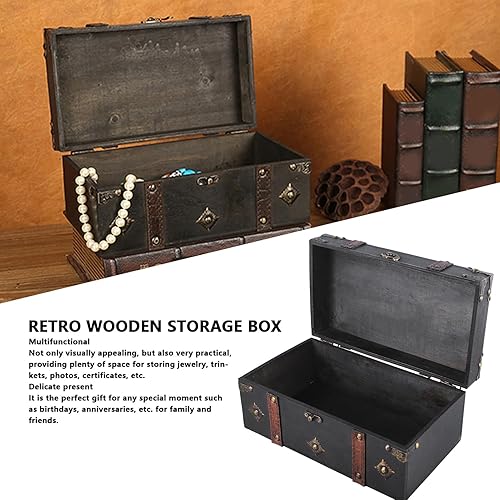 Caisse en Bois Vintage Coffre en Bois de Coffre au Trésor de Boîte Faite à la Main Antique Décorative pour le Certificat de Bijoux - Nail Gallerys