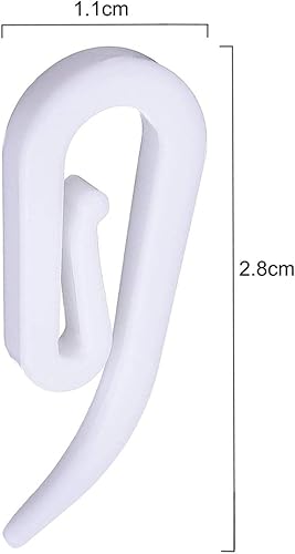 CCUCKY 100 PCS Crochets de Rideau en Plastique Blanc pour Rideau de Porte, Rideau de fenêtre et Rideau de Douche - Nail Gallerys