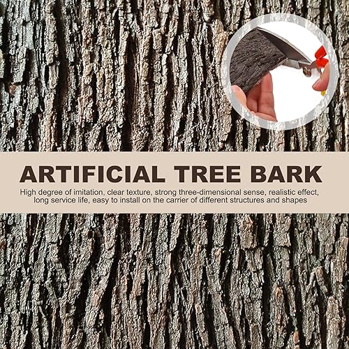 NASSMOSSE Écorce d'arbre Artificiel, 1x0,2m Fausse écorce réaliste pour piliers et tuyaux, Simulation coupée pour la Colonne, Le Mur et la décoration du Sol - Nail Gallerys