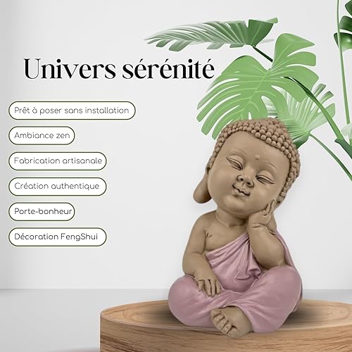 Statue Bouddha en Réflexion - Bébé Bouddha Iconique -Ambiance Paisible et Sereine - Décoration Zen - Idée Cadeau Unique Toute Occasion -Décoration Ambiance Relaxante -H 12,5 cm – Zen’Light - Nail Gallerys
