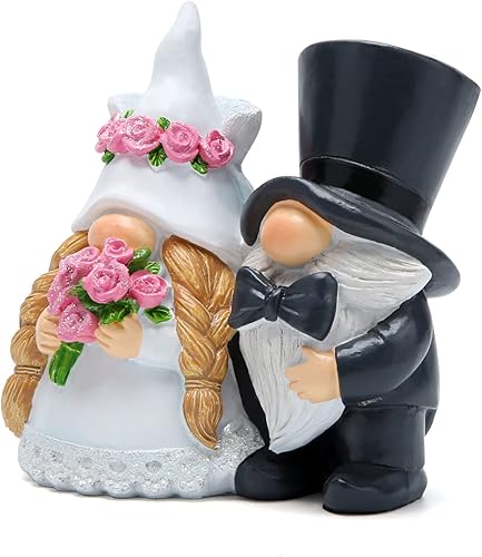 Hodao Décorations de Gnomes de Saint-Valentin Faites à la Main - Couple scandinave - Ornements de Mariage - Figurines de Gnomes de Mariage - Décoration de Table pour la Maison - Cadeaux - Nail Gallerys