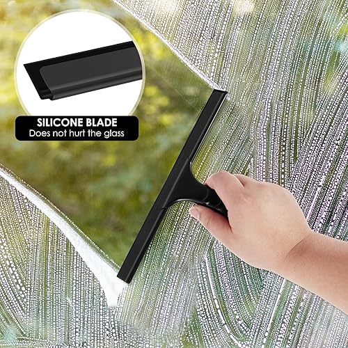 Raclette de douche, raclette de fenêtre, essuie-glace en acier inoxydable, raclette multifonction avec crochet carré pour salle de bain, cuisine, miroir, voiture, fenêtre et nettoyage du verre (doré) - Nail Gallerys