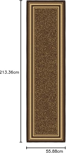 Ottomanson Tapis de couloir collection Ottohome dos en caoutchouc avec bordure style contemporain 100 cm x 150 cm marron - Nail Gallerys