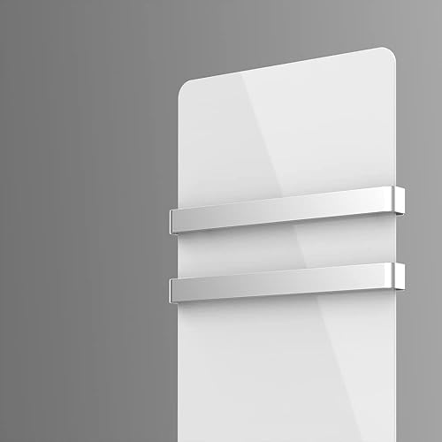 Cecotec Sèche-Serviettes électrique en Cristal Ready Warm 9870 Crystal Towel, 850 W, Deux Crochets en Acier Inoxydable, Minuterie, Télécommande, Écran LED (Blanc/Rose Acier) (Noir/Rose Acier) - Nail Gallerys