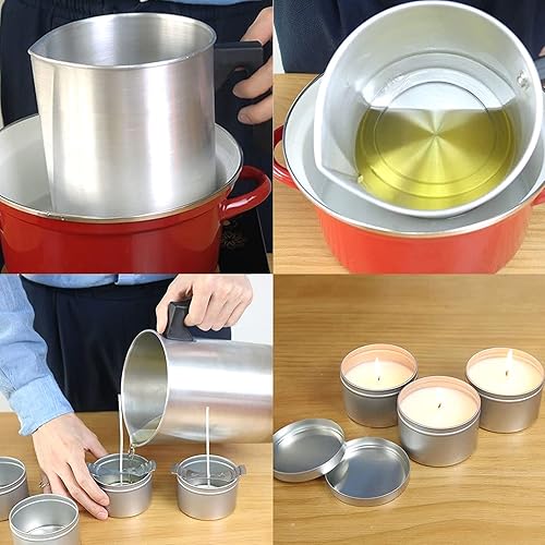Pot de Fusion de Cire de Bougie 3L, Pichet de Fabrication de Bougies en Acier Inoxydable avec La Poignée Melting Pot Bougie pour Lartisanat de Bougie - Nail Gallerys