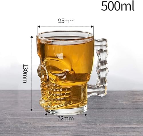 Oceano Gobelets crâne verre bière chope Shot Chupito tasse whisky vodka amer vin bière rhum spiritueux idée cadeau anniversaire fête des pères halloween bar pub skull crâne (6 pièces 360 ml) - Nail Gallerys