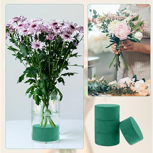 HJZHII 4 pièces Mousse Florale Ronde, Mousse Florale Humide Ronde pour compositions Florales, Verte Fleurs d'allée de Mariage décoration de fête - Nail Gallerys