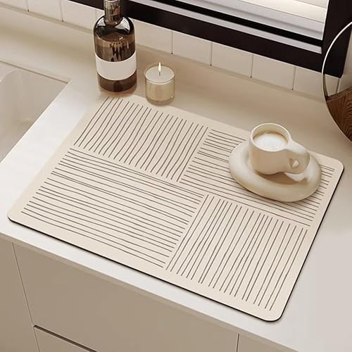 Tapis de diatomite antidérapant pour absorber l'eau, tapis de cuisine moderne, tapis café, facile à nettoyer (L) - Nail Gallerys