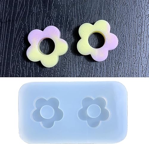 Mini moule en silicone en forme de fleur creuse pour remplissage de résine époxy - Nail Gallerys