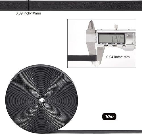 GORGECRAFT 10.94 Yards 10mm Pliez sur Cuir Garniture Noir Sangle en Similicuir pour Sac Bande Cheveux Bandes Pet Chien Laisse Faire des Accessoires Maison DIY Couture Artisanat Embellissement - Nail Gallerys