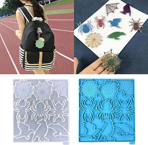 Moule en résine époxy brillante en forme d'araignées pour Halloween, porte-clés, bijoux pour la Saint-Valentin - Nail Gallerys