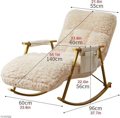 YVYKFZD Fauteuil à Bascule pour Chambre d'enfant, Chaise à Bascule Confortable à Dossier Haut, Fauteuil Allaitement de Loisirs rembourrée avec Appui-tête réglable, capacité de Charge 200 kg (Color - Nail Gallerys