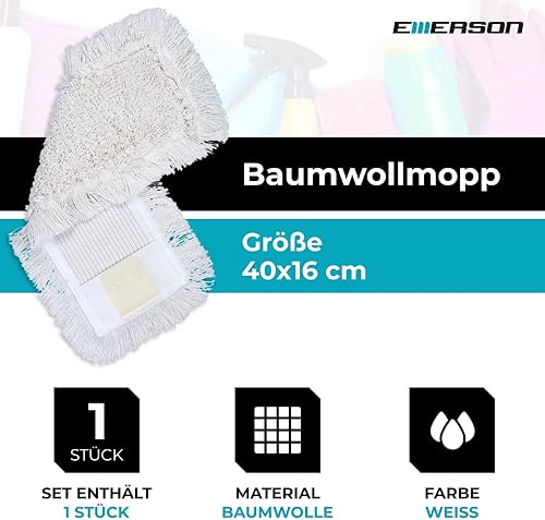 Emerson Serpillère en Coton de 40 cm - Système d'embout de Poche - Absorbe l'humidité et nettoie Parfaitement la saleté - Nail Gallerys
