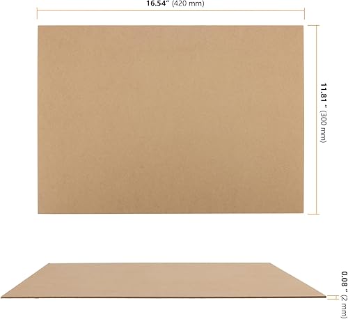 SEUNMUK Paquet de 5 planches de bois MDF A3 pour l'art, panneaux de fibres de densité moyenne de 2 mm, panneaux MDF, feuille d'art pour gravure au laser, dessin, décoration d'intérieur, projets de bri - Nail Gallerys