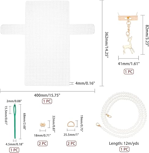 CHGCRAFT Kit de Feuille de Toile de Maille en Plastique, Tissu de Point de Croix de Toile en Plastique Tissu de Coton de Point de Croix en Plastique pour l'artisanat - Nail Gallerys