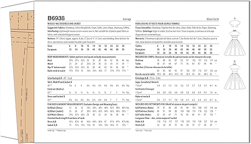 BUTTERICK B6938A5 Robe et veste dos nu pour femme A5 (34-36-38-40-42) - Nail Gallerys