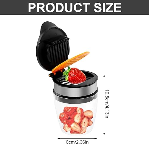 Trancheuse de Fruits, Trancheuse à Tasse Trancheuse à Fraises avec Tasse Transparente, Trancheuse Fraise Manuel Trancheuse Rapide pour Fraises Bananes Oufs Légumes - Nail Gallerys