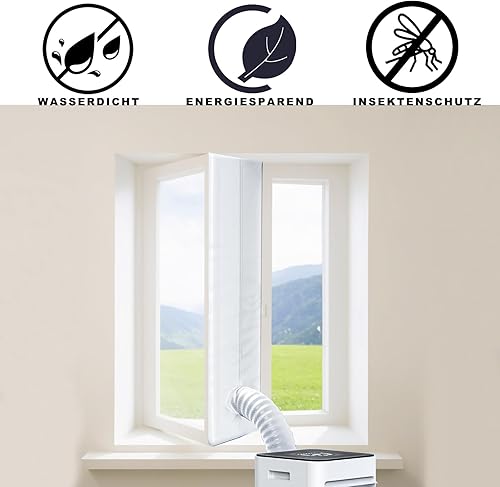 Joint de fenêtre de climatisation pour climatiseur mobile - Pour climatiseur mobile - Passe-fenêtre - Sèche-linge - Séchoir à air chaud - À fixer sur les fenêtres - 400 cm - Nail Gallerys