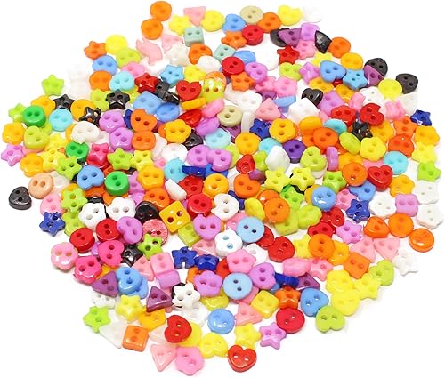 Special Touches - Lot de 300 boutons de formes différentes en résine pour la confection de cartes, multicolores (6 mm) - Nail Gallerys