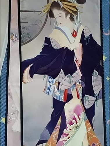 Peinture sur rouleau de soie, rouleau d'art chinois, dessin de défilement de soie asiatique, décorations murales japonaises pour la maison, kimono antique beauté tenture murale sur toile imprimée, - Nail Gallerys