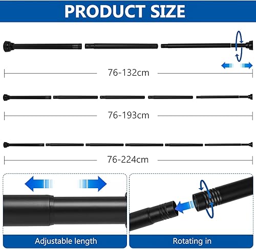 Tringle à rideau de douche extensible sans perçage, 100 à 130 cm, extensible sans perçage, tringle de douche télescopique pour rideau de cuisine, salle de bain - Nail Gallerys
