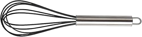 Batteur à œufs manuel en acier inoxydable et silicone pour mélanger et mélanger - Rouge - Nail Gallerys