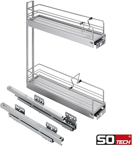 So-Tech® élément Bas Coulissant n°15 Classic 90° 2 étagères avec 3D Ajustement Élément de Cuisine Coulissant Élément de Meuble Ouverture Totale - Nail Gallerys