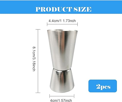 Lot De 2 Doseur Cocktail 2 Cl Et 4 Cl,Verre Doseur Cocktail,Verre Doseur,Doseur Alcool,Verre Mesureur Cuisine,Doseur Alcool Inox Pour Bar Maison Mesure Simple Et Double - Nail Gallerys