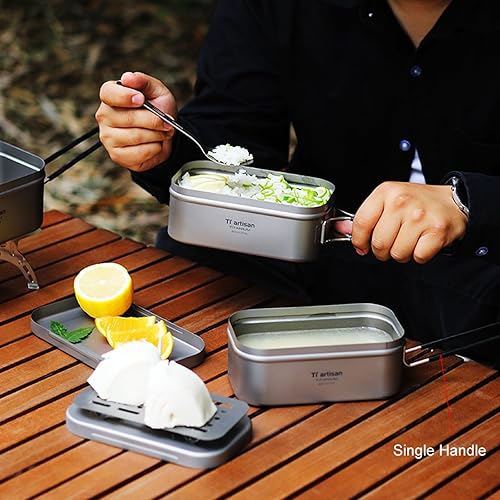 DAZZLEEX Boîte à Lunch Pliable en Titane à Vapeur, boîte à Lunch en Titane avec poignée Pliable légère résistante à la, 800 ML, Couleur Argent, avec Porte-Vapeur - Nail Gallerys