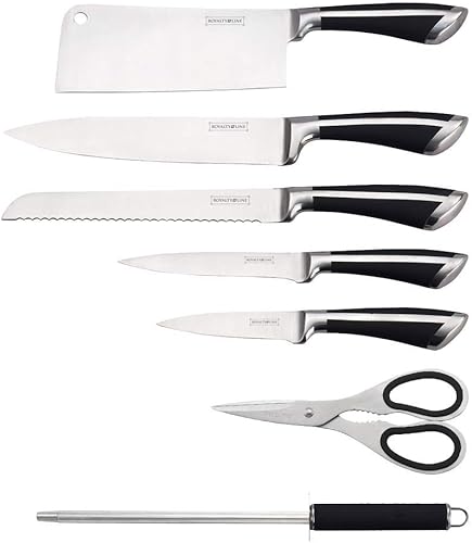 Royalty-Line Set de 5 Couteaux en INOX avec ciseau, Fusil et Support pivotant KSS700 - Nail Gallerys