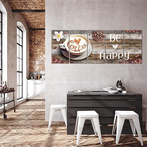 Runa Art Tableau Decoration Murale - Cafetière - 1 Partie - Moderne Toile non Tissée - Salon Salle à Manger - Rouge Gris - 027112c - Nail Gallerys