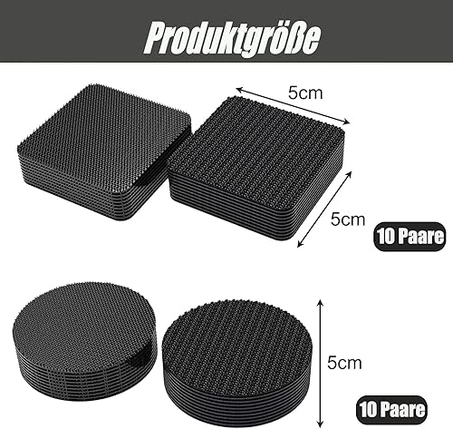 Lot de 40 20 paires de bandes Velcro auto-adhésives extra solides, fermeture Velcro auto-adhésive pour tissu, ruban adhésif, convient pour draps, housses de coussin, housses de coussin, tapis de sol - Nail Gallerys