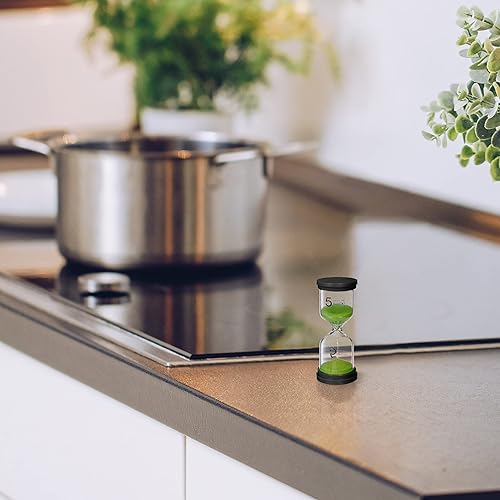 Relaxdays Sablier décoratif en lot, 6 durées d’écoulement (1, 3, 5, 10, 15, 30 Min), H x D : 11 x 4,5 cm, Multicolore - Nail Gallerys