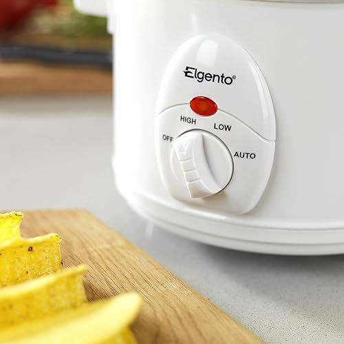 Elgento e16001 1.5L Blanc – Mijoteuse (Rotatif, Blanc, Verre, 240 mm, 223 mm, 193 mm) - Nail Gallerys