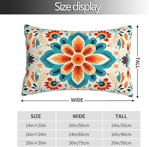 Mexpekil Taies d'oreiller avec fermeture éclair dissimulée Motif floral symétrique 50 x 75 cm - Nail Gallerys