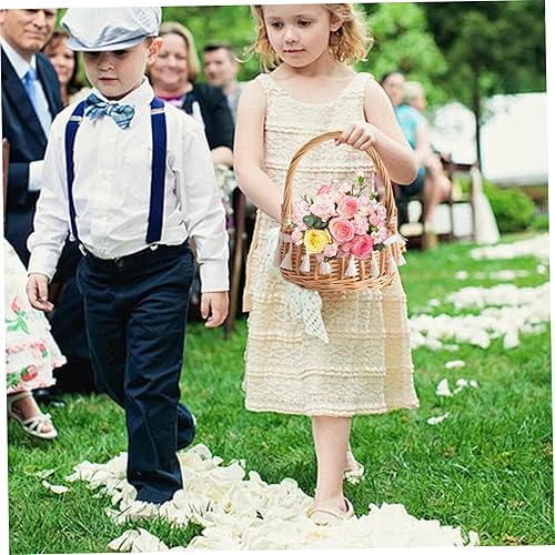 Muzrunq Panier de fleurisation de Fleur d'élégant Panier rotin Portable avec poignée et décorations Gland - Nail Gallerys