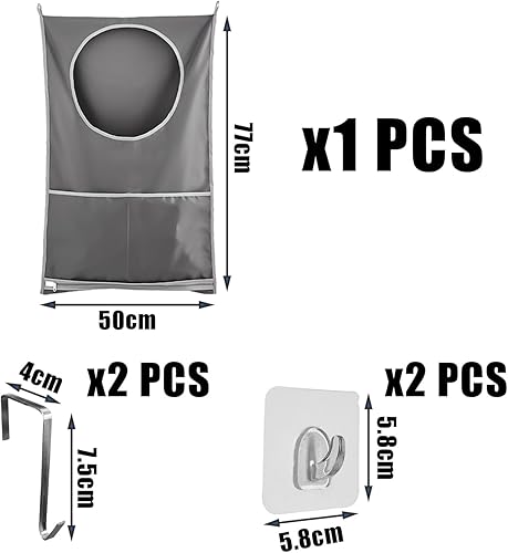MEMOFYND 1 sac de rangement suspendu avec crochets, panier à linge de grande capacité, sac de rangement pour vêtements sales, adapté pour un usage domestique et en voyage - Nail Gallerys